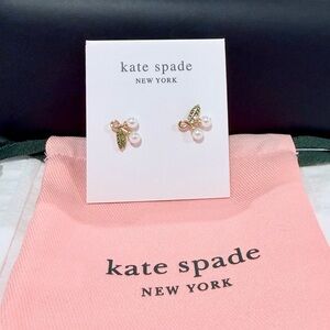 Kate Spade Gold and Pearl Leaf Earrings